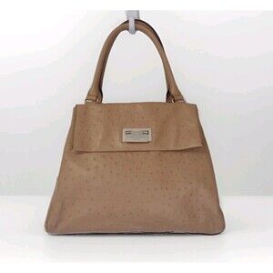 Kate Spade Windsor Square Angeline Ostrich Satchel Tan Leather Bag